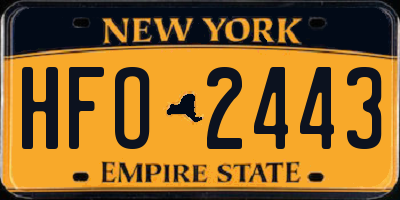 NY license plate HFO2443