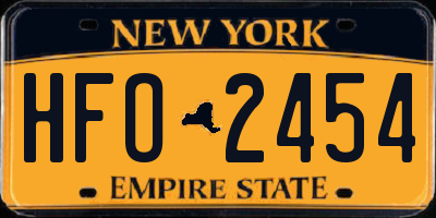 NY license plate HFO2454