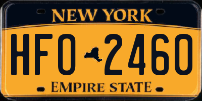 NY license plate HFO2460