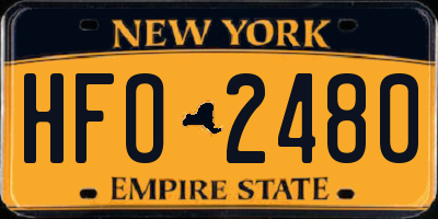 NY license plate HFO2480