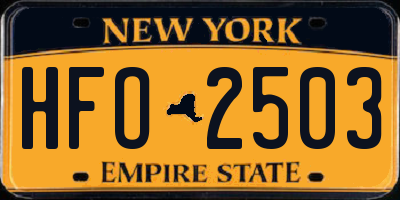 NY license plate HFO2503