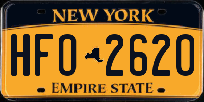 NY license plate HFO2620