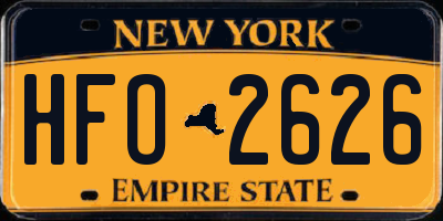 NY license plate HFO2626