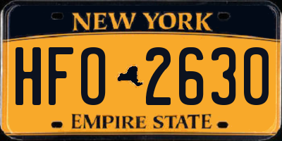 NY license plate HFO2630