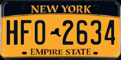 NY license plate HFO2634