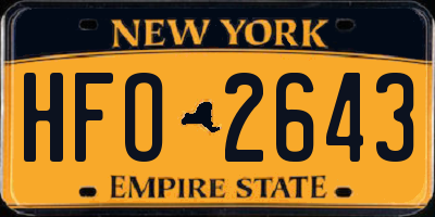 NY license plate HFO2643