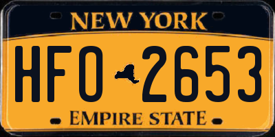 NY license plate HFO2653