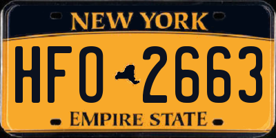 NY license plate HFO2663