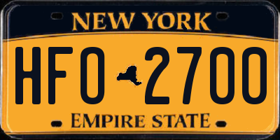 NY license plate HFO2700