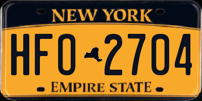 NY license plate HFO2704