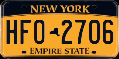 NY license plate HFO2706