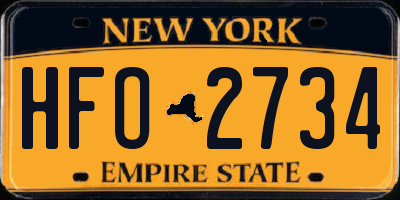 NY license plate HFO2734