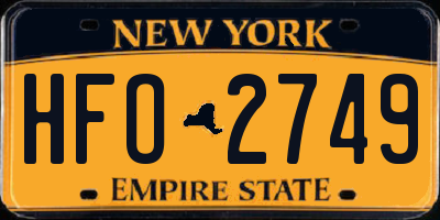 NY license plate HFO2749