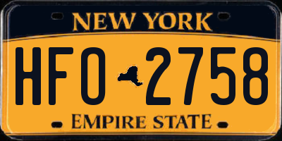 NY license plate HFO2758