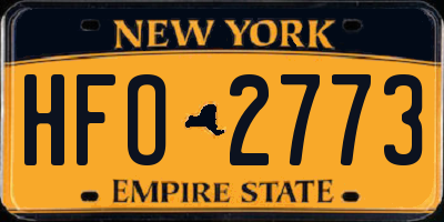 NY license plate HFO2773
