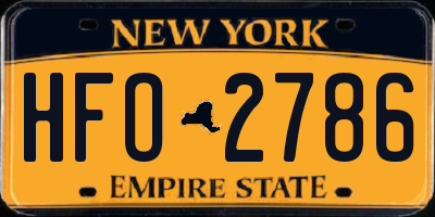 NY license plate HFO2786