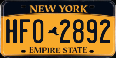 NY license plate HFO2892