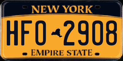 NY license plate HFO2908