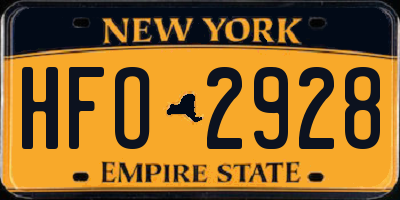 NY license plate HFO2928