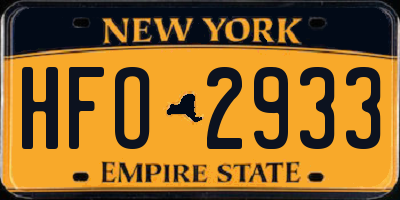 NY license plate HFO2933