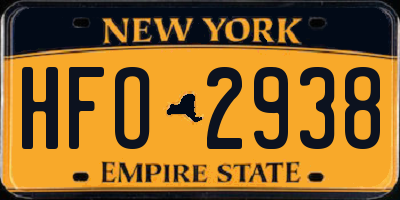 NY license plate HFO2938