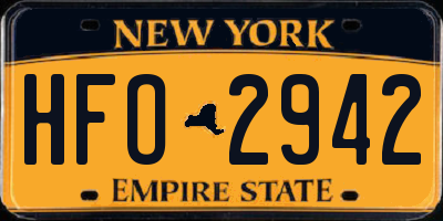 NY license plate HFO2942