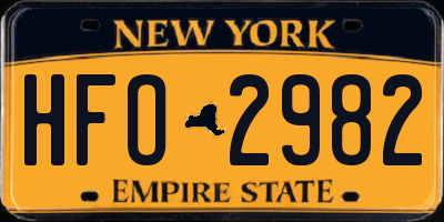 NY license plate HFO2982