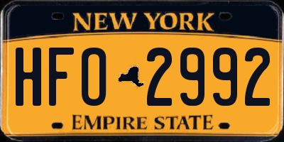 NY license plate HFO2992