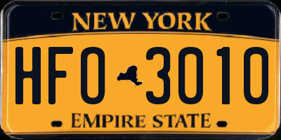 NY license plate HFO3010