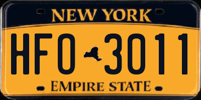 NY license plate HFO3011