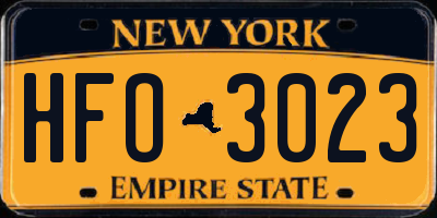 NY license plate HFO3023