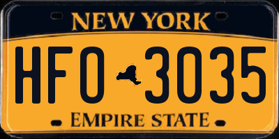 NY license plate HFO3035
