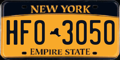 NY license plate HFO3050