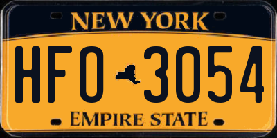 NY license plate HFO3054