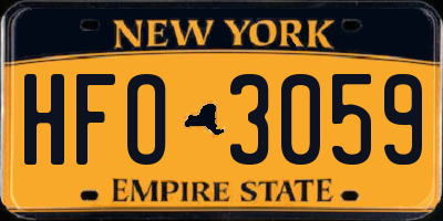 NY license plate HFO3059