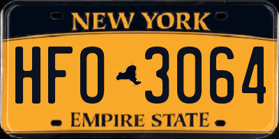NY license plate HFO3064