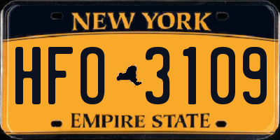 NY license plate HFO3109