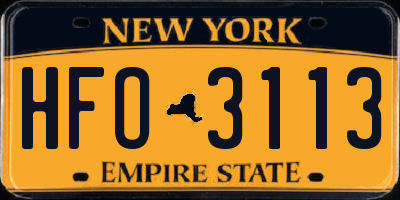 NY license plate HFO3113