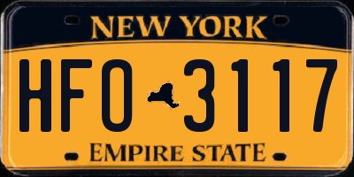 NY license plate HFO3117