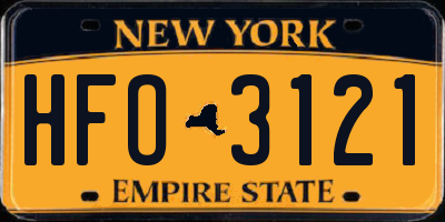 NY license plate HFO3121