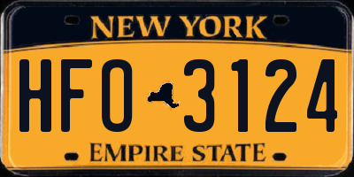 NY license plate HFO3124