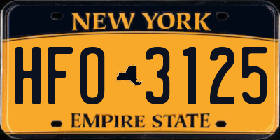NY license plate HFO3125
