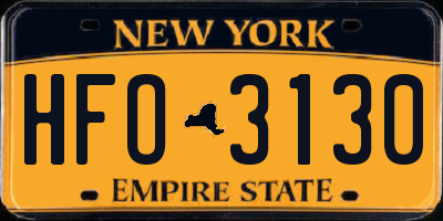 NY license plate HFO3130