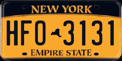NY license plate HFO3131