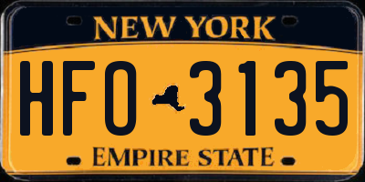 NY license plate HFO3135