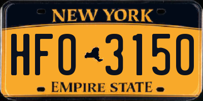 NY license plate HFO3150