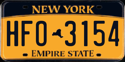 NY license plate HFO3154