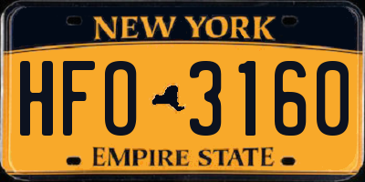 NY license plate HFO3160