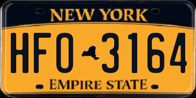 NY license plate HFO3164