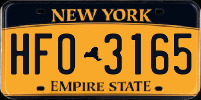 NY license plate HFO3165